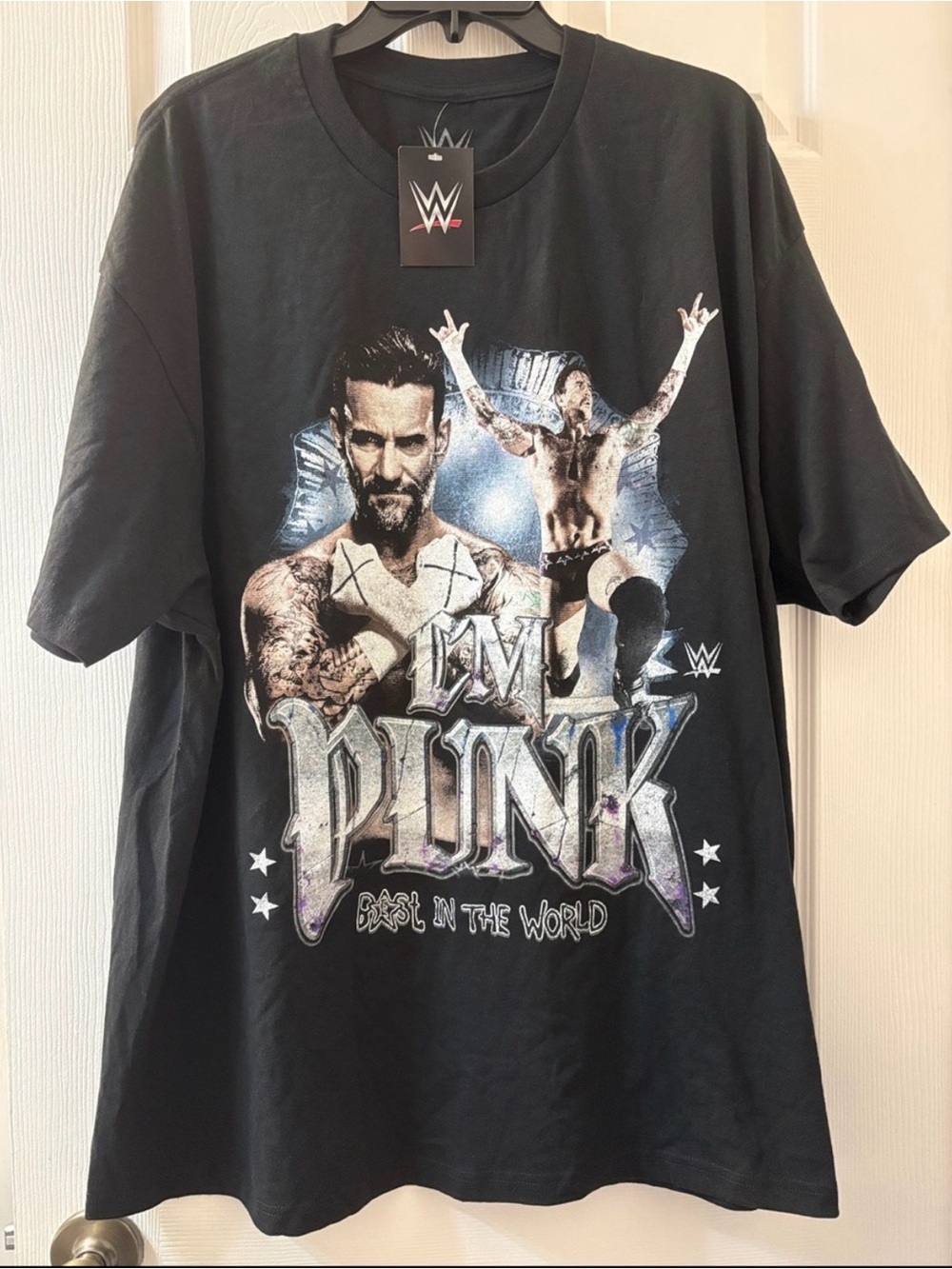 Official WWE CM Punk "Best in the World" Vintage Graphic Tee Large